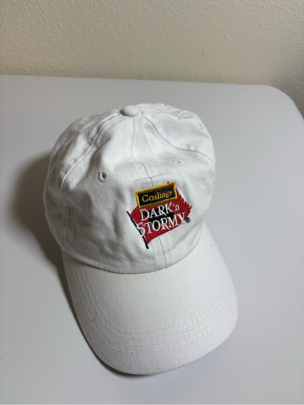 Dark 'n Stormy Embroidered Baseball Cap - White